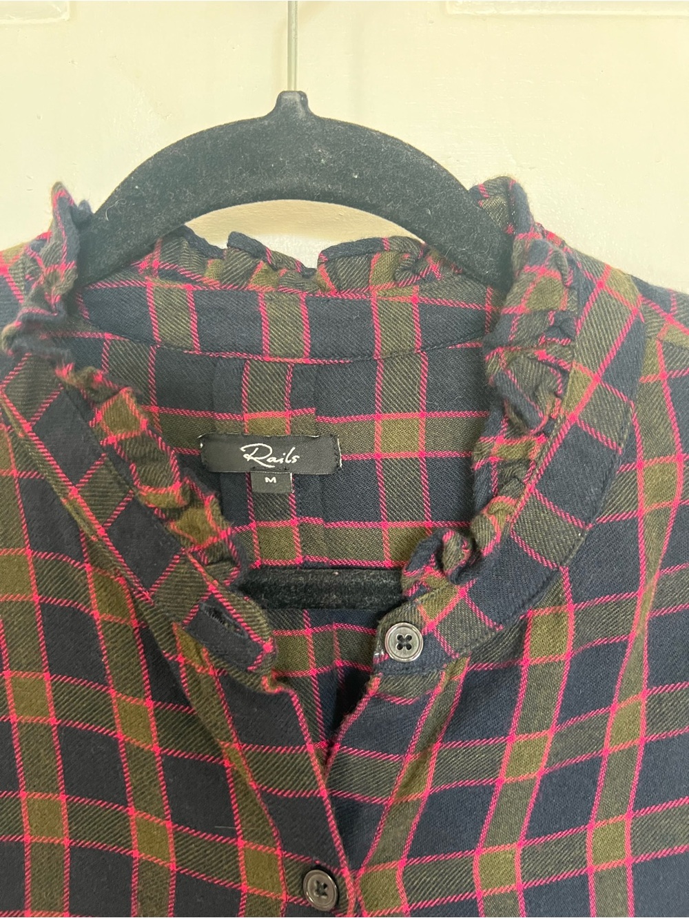 Rails | Plaid Ruffle Neck Top - Picture 2 of 5